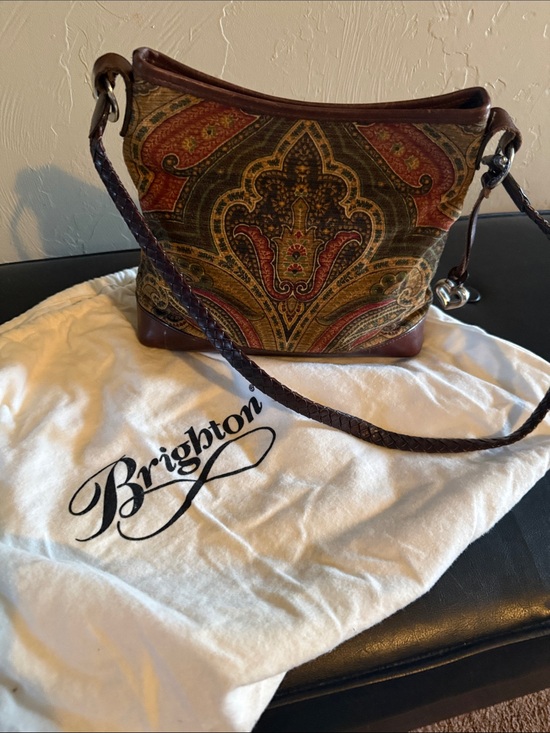 Brighton Handbags - Brighton Paisley Shoulder Bag in Brown, Green and Red
